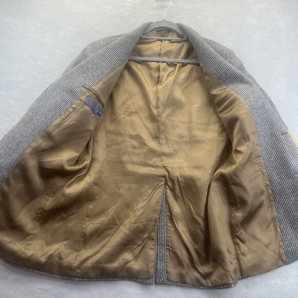 Pendleton Woolen Mill Tweed Blazer Elbow Patches Brown Wool Sport Coat 42 Long - Picture 4 of 15